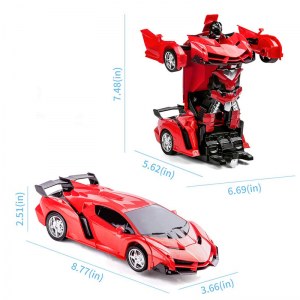 SHOP-STORY - 2 IN 1 RC CAR RED : Voiture 2 en 1 transformable en robot