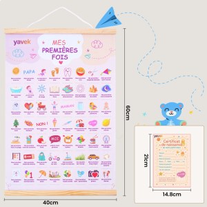 Cadeau Naissance - Affiche Mes Premières fois à Tamponner - Grand Format et Marque Fran...