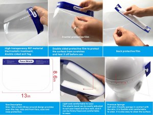 Visière de protection, écran facial