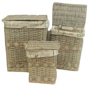 LOT DE 3 COFFRES A LINGE RECTANGULAIRES EN SOIER