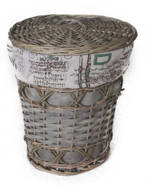 Lot de 3 coffres à linge ronds en osier