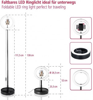 LED Ring Light + MINI-TREPIED + ACCROCHE SMARTPHONE