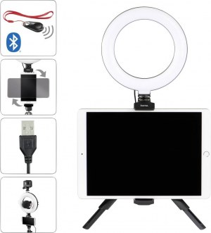 LED Ring Light + MINI-TREPIED + ACCROCHE SMARTPHONE