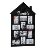 Pêle-mêle 12 photos - cadre multi photos en forme de maison - noir