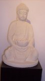 Bouddha en pierre blanc 38cm