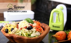 Spiraliseur de légumes compacte 5 Lames interchangeables Découpe-légumes pour Vos Fruit...