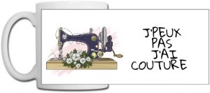 Lot de 12 mugs J' Peux pas j'ai couture