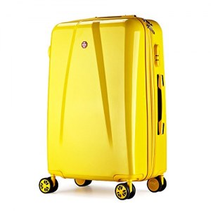 Valise rigide 68cm jaune ultra leger 4 roues multidirectionnelles PARTY PRINCE