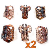 Lot de 12 pinces à cheveux marrons