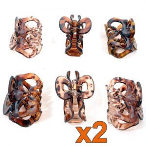 Lot de 12 pinces à cheveux marrons