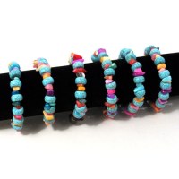 Lot de 6 bracelets perles turquoise