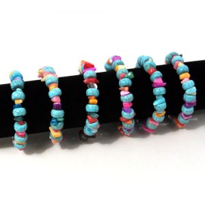 Lot de 6 bracelets perles turquoise