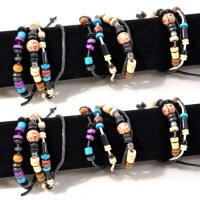 Lot de 6 bracelets perles en bois