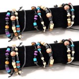 Lot de 6 bracelets perles en bois