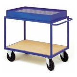 Servante d'atelier avec bac de récupération et 1 plateau bois