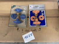 Poignée de porte et fenêtre en laiton et porcelaine