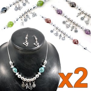 Lot de 12 parures perles et pampilles