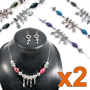 Lot de 12 parures pampilles et perles