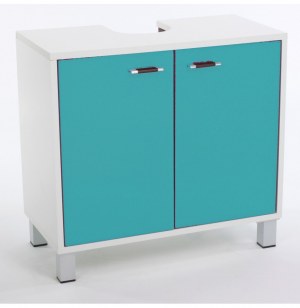 Meuble dessous de lavabo bleu - rangement salle de bain
