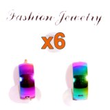 Lot de 6 boucles d'oreilles colorées