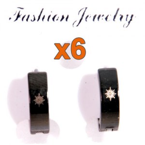 Lot de 6 paires de boucles d'oreilles hommes
