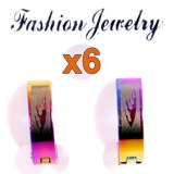 Lot de 6 boucles d'oreilles homme