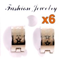 Lot de 6 paires de boucles d'oreilles étoiles