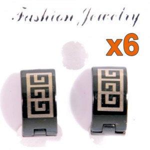 Lot de 6 boucles d'oreilles noires