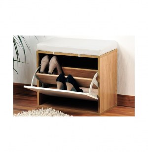 Banc à chaussures avec coussin - rangement pour chaussures d'entrée