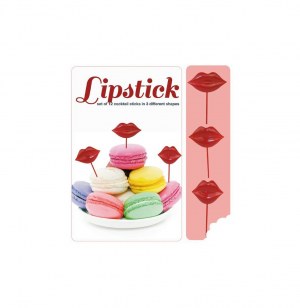 Pics en forme de lèvres - lot de 12 picks apéritifs - bitten