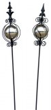 Lot de 2 Piques Métalliques "Sphère argentée"