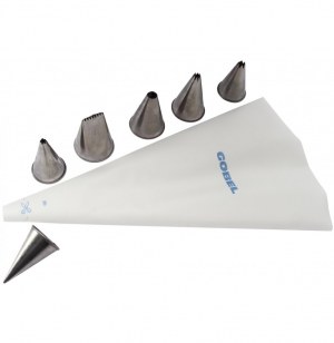 Poche à douilles - gobel - réutilisable avec 6 douilles inox