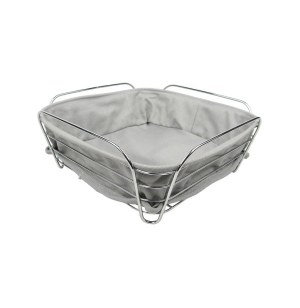 Panière à pain - corbeille en tissu et métal - rouge