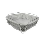 Panière à pain - corbeille en tissu et métal - rouge