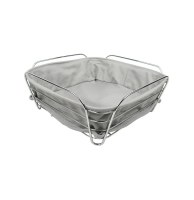 Panière à pain - corbeille en tissu et métal - rouge