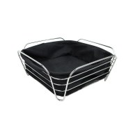 Panière à pain - corbeille en tissu et métal - noir