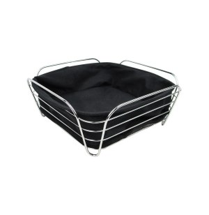 Panière à pain - corbeille en tissu et métal - noir