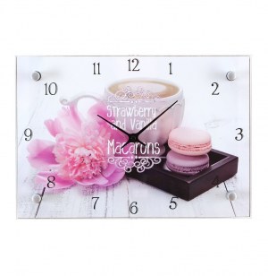Horloge macarons assorti de couleurs - pendule rectangulaire - ambianc