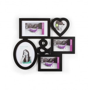 Pêle-mêle 5 photos - cadre multi photos - noir