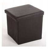 Pouf carré marron - coffre de rangement pliable