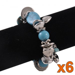 Lot de 6 bracelets perles et pampilles