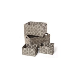 Panier de rangement taupe - lot de 4 corbeilles de rangement