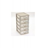 Rangement 5 tiroirs - module à 5 compartiments - assorti de couleurs