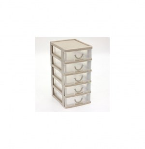 Rangement 5 tiroirs - module à 5 compartiments - assorti de couleurs