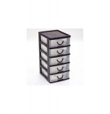 Rangement 5 tiroirs - module à 5 compartiments - violet