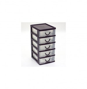 Rangement 5 tiroirs - module à 5 compartiments - violet