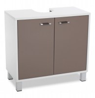 Meuble dessous de lavabo taupe - rangement salle de bain