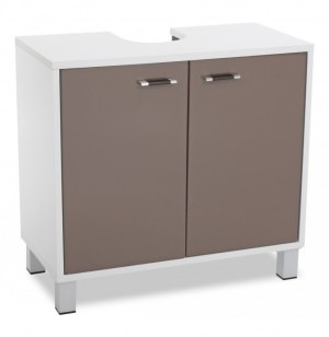 Meuble dessous de lavabo taupe - rangement salle de bain