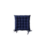 Galette de chaise matelassée 40 x 40 cm - bleu foncé