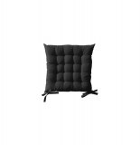 Galette de chaise matelassée 40 x 40 cm - noir